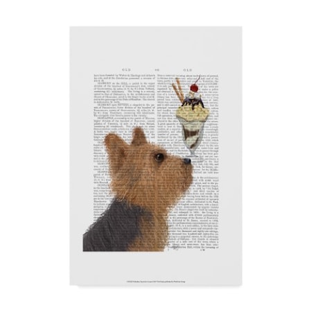 Fab Funky 'Yorkshire Terrier Ice Cream Text' Canvas Art,22x32